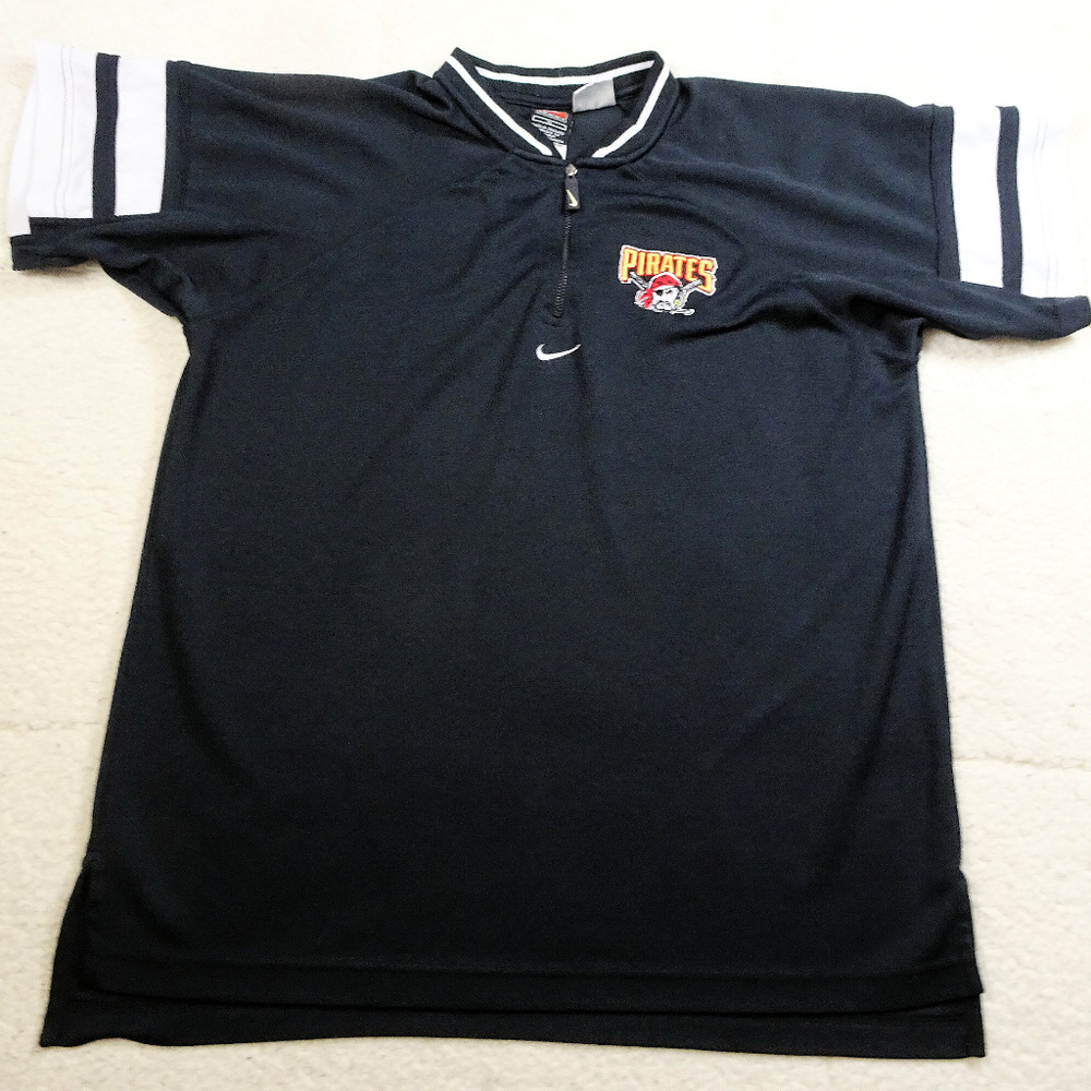 MLB Pittsburgh Black Pirates Qtr Zip Shirt X-Large